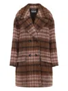 Moschino Plaid Double-breasted Coat Notched Lapels In Multi