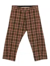 Moschino Cropped Plaid Trousers Belt Loops In Brown