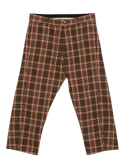 MOSCHINO CHECKED-PATTERN TROUSERS