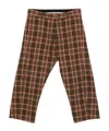 Moschino Cropped Plaid Trousers Belt Loops In Brown