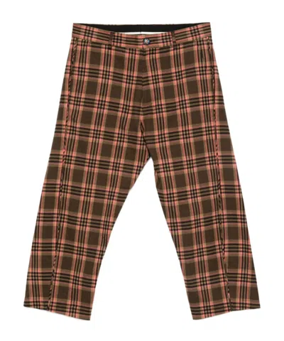 MOSCHINO CHECKED-PATTERN TROUSERS