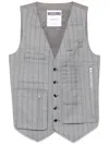 Moschino Checked Waistcoat In Grey
