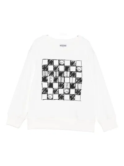 Moschino Checkerboard-pattern Sweatshirt In Black
