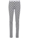 Moschino Checkerboard-print Flared Trousers In 白色