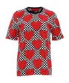 Moschino Checkered Love Printed T-shirt In Red