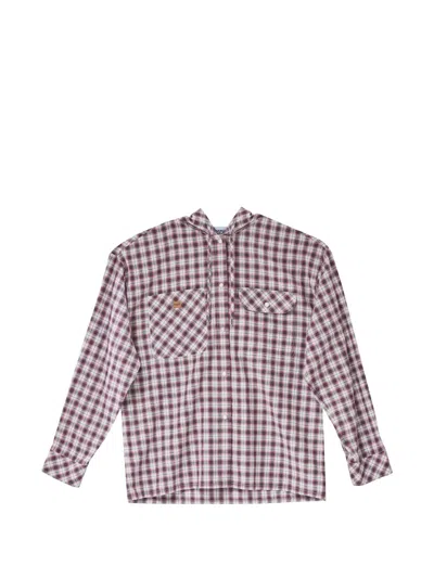Moschino Check-pattern Hooded Shirt In Multi