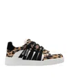 Moschino Streetball Leopard Print Low-top Sneakers In White