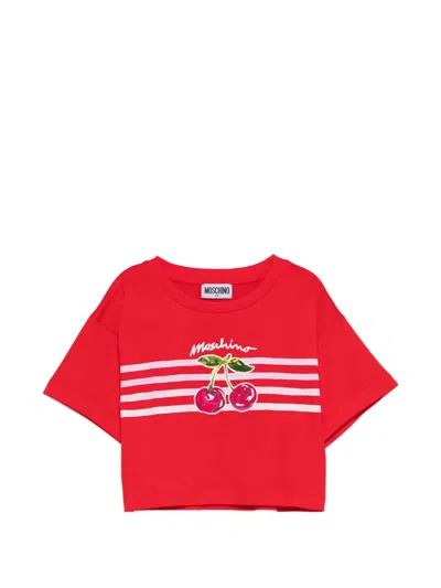 Moschino Kids' Cherry-print T-shirt In Multi