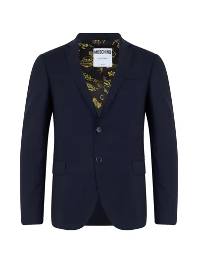 Moschino Chest-pocket Blazer In Blue