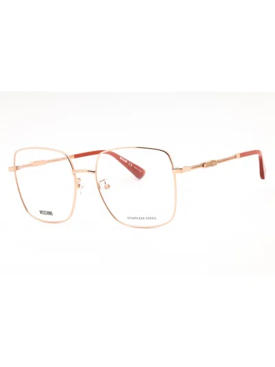 Moschino Chic Rectangular Eyeglasses For Women In Gold
