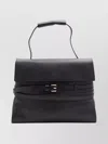 Moschino Black Leather Top Handle Bag