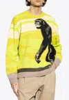 Moschino Chimpanzee Intarsia Knit Sweater In Yellow