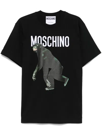 Moschino Chimpanzee T-shirt In Black