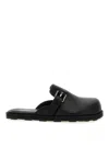 Moschino Black Leather Mule Loafers In Black