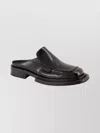 Moschino Chunky Heel Mules Glossy Finish In Black