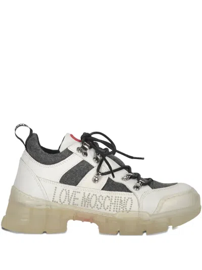 Moschino Chunky Lace-up Sneakers In White