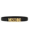 Moschino Adjustable Logo Embossed Belt With Multiple Holes