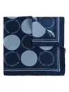 Moschino Circle-print Silk Scarf In Blue