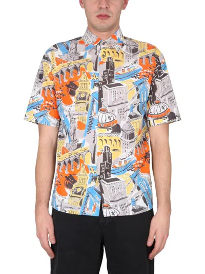 Moschino City Print Shirt In Multicolour