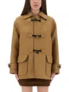 Moschino Classic Duffle Jacket With Toggle Closures In Brown