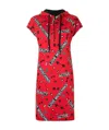 Moschino Classic Printed Hooded Dress In Red