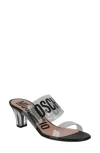 Moschino Women's Logo Transparent Straps Sandals In Transparent Black