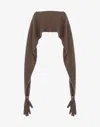 Moschino Deconstructed Glove Wool Blend Cardigan In Brown