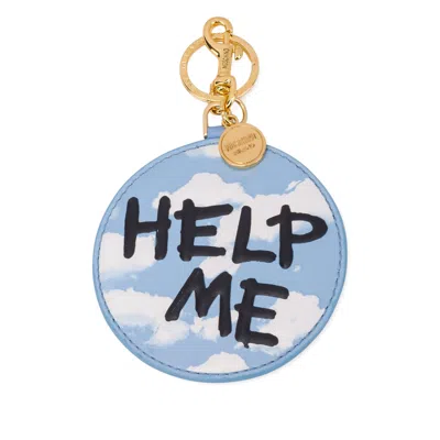 Moschino Cloud Keyring In Blue