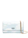 Moschino Cloud-print Chain Wallet In Blue