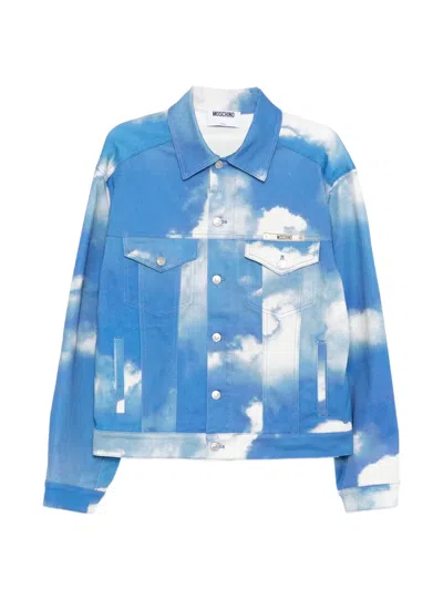 Moschino Cloud-print Jacket In Blue
