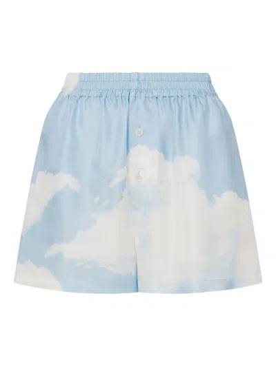 Moschino Cloud-print Shorts In Blue
