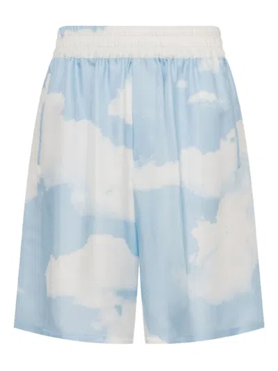 Moschino Cloud-print Shorts In Blue