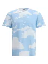 Moschino T-shirt With Cloud Print In Blue