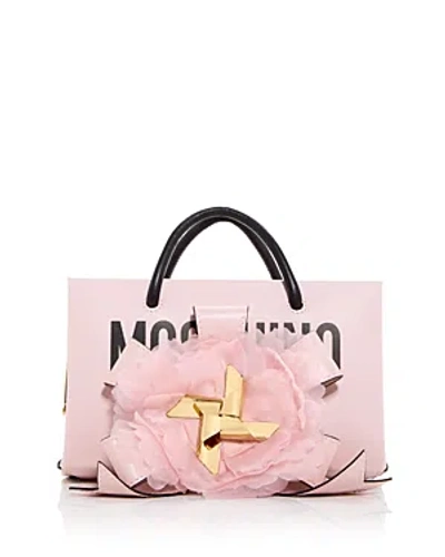 Moschino Women's Cloud Logo & Bow-detailed Leather Shoulder Bag In Pink