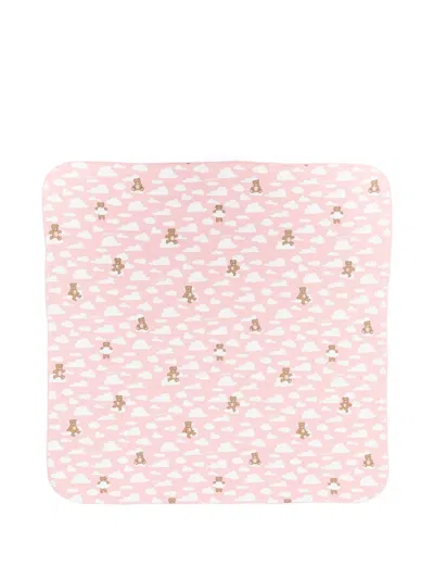 Moschino Cloud Teddy Blanket In Pink