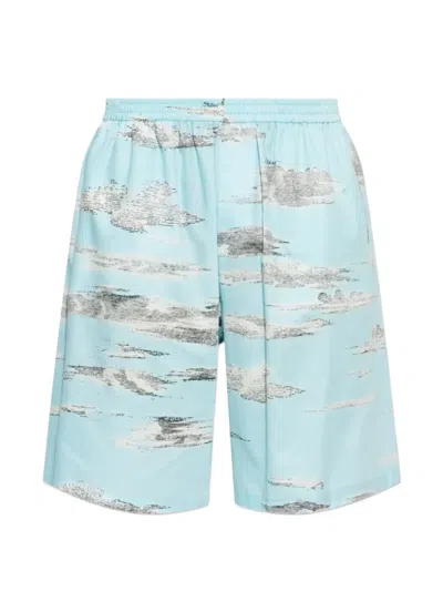 Moschino Cloud-print Shorts In Blue