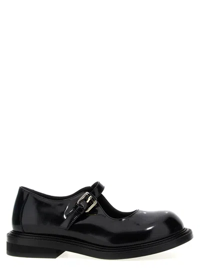 Moschino Clown Flat Shoes In Black