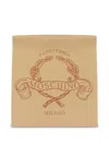 Moschino Logo-print Paper Clutch Bag In Brown