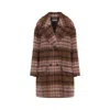 Moschino Double-breasted Plaid Coat With Warm Acrylic Blend In Multi