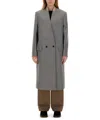 Moschino Wool Coat In Gray