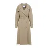 Moschino Cotton Blend Gabardine Long Trench Coat In Pink