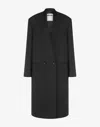 Moschino Single Breasted Virgin Wool Coat In Dark Grey