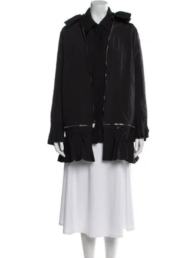 Pre-owned Moschino Coat Set Pleated Accents Set In Black