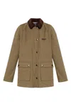Moschino Corduroy-collar Utility Jacket In Brown