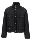 Moschino Button-up Puffer Jacket In Black