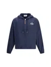Moschino Drawstring Hem Hooded Jacket With Elasticated Cuffs In Blue