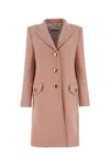 Moschino Structured Wool Blend Coat With Flap Pockets In Pink