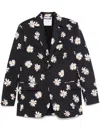 Moschino All-over Daisy Print Blazer In Black