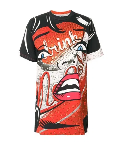 Moschino Coca Cola Cotton T-shirt Dress In Multicolor