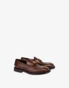 Moschino Coconut Print Calfskin Loafers In Brown